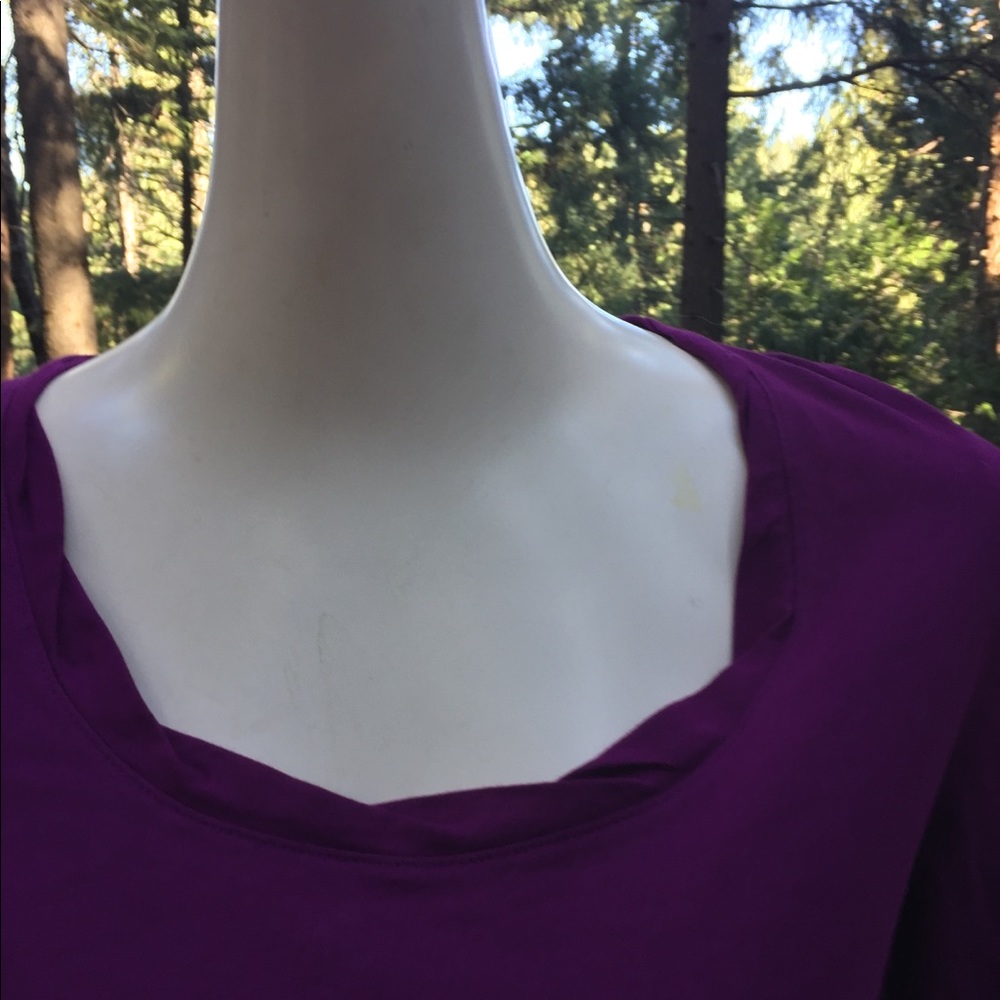 Lands End raspberry classic T shirt,l/sfree shipping always,activewear top,HP25 - Picture 2 of 11